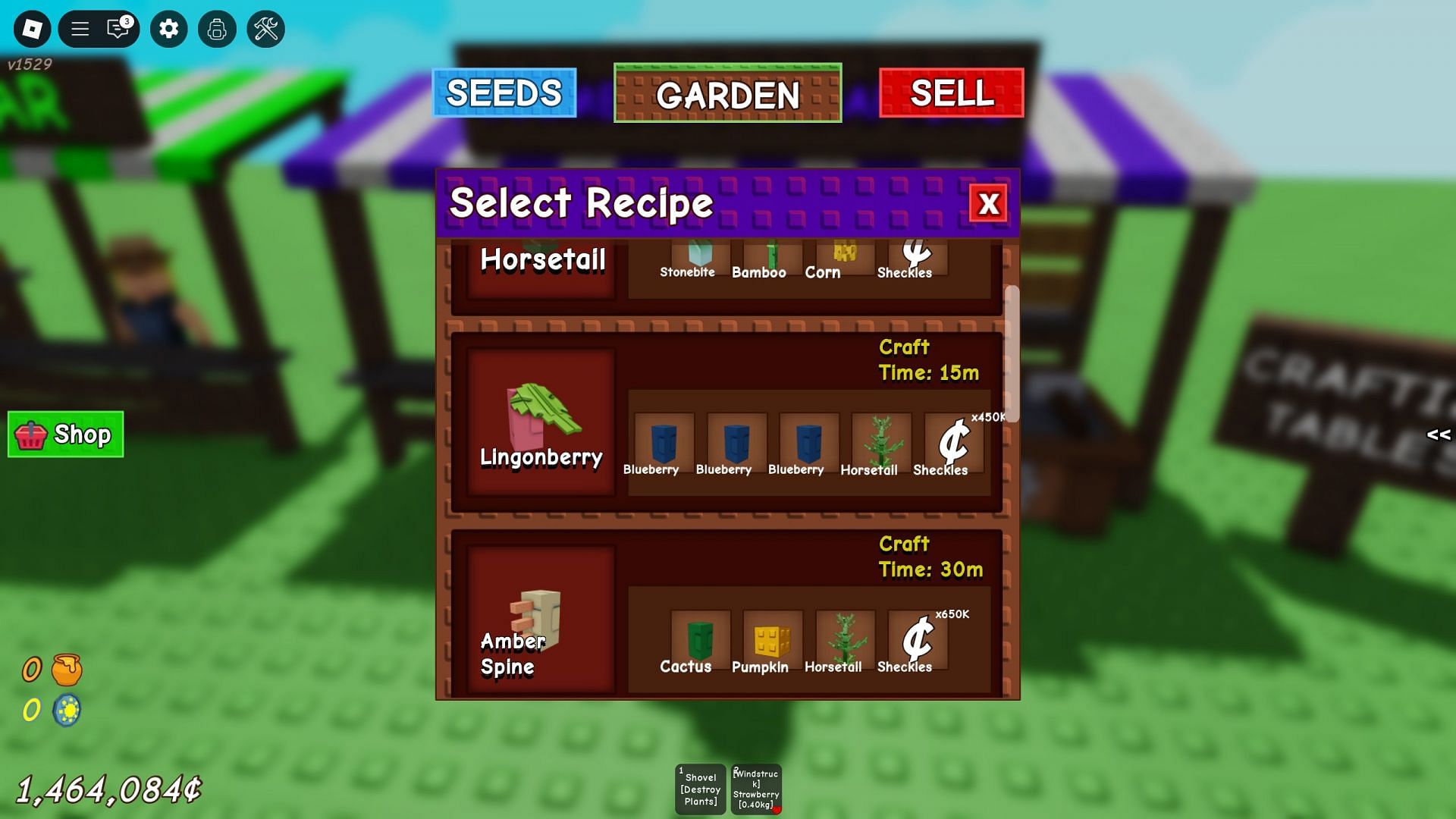 Craft the Lingonberry at the crafting station (Image via Roblox)